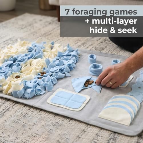 Snuffle Mat for Dogs: Slow Food Interactive Experience - color: Grey, size: Medium 22x38 inch