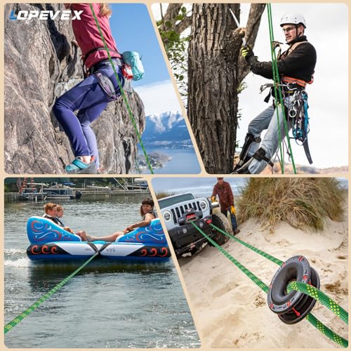 1/2 Inch Static Climbing Rope (150 Ft) - 9000lbs High Strength Arborist Bull Rope for Tree Pulling, Rigging & Rappelling - 48 Strand Polyester Braided Core, Green - size: 1/2in x 150ft, style: Green