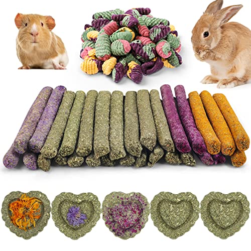 Rabbit Chew Toys Teeth Timothy Hay Sticks, Guinea Pig Chew Treats Toys - size: 36Pack-sticks Set