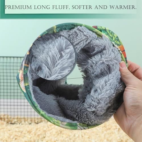 IBWell Cute Mushroom Guinea Pig Hideout Tunnel Bunny Tunnel Guinea Pig Tunnels and Tubes Hamster Tunnel Soft Tunnel - color: mushroom