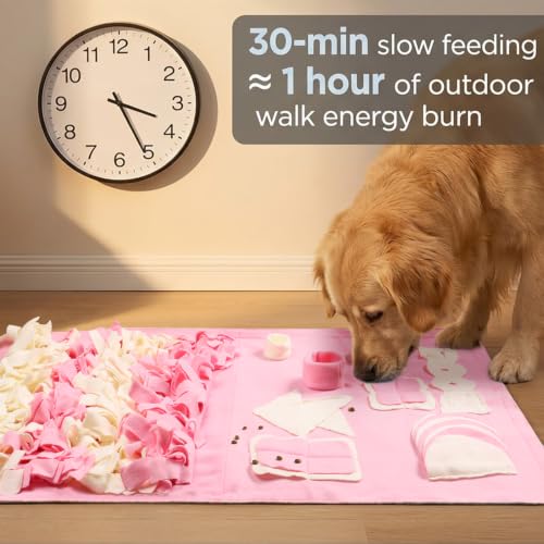 Snuffle Mat for Dogs: Slow Food Interactive Experience - color: Pink, size: Medium 22x38 inch
