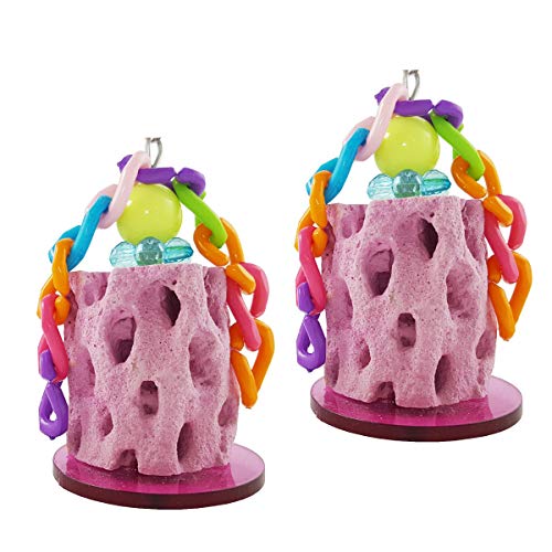 Wontee Bird Calcium Chew Grinding Treats Toy for Parakeet, 2 Pack - size: B (2 Pack)