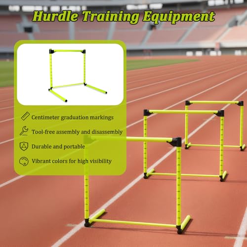 3Pcs Height Adjustable Hurdles Training Equipment, Speed Agility Kit