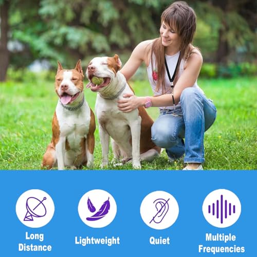 Dog Whistle with Lanyard Whistle to Stop Barking Neighbors Dog Provides The Perfect Bark Control and Effective Memory Training for All Dog Breeds (Black+White, 2 Pcs)