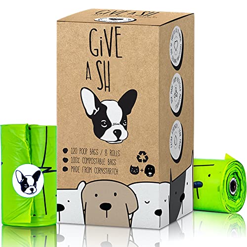 Certified Home Compostable Dog Poop Bags, 120 Plant Based Bags (8 Rolls) - size: 1 Count (Pack of 120)