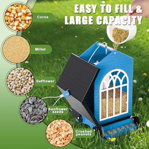 Gbekery Squirrel Proof Bird Feeders, 5LB Capacity, Weight-Activated, Blue - color: Blue