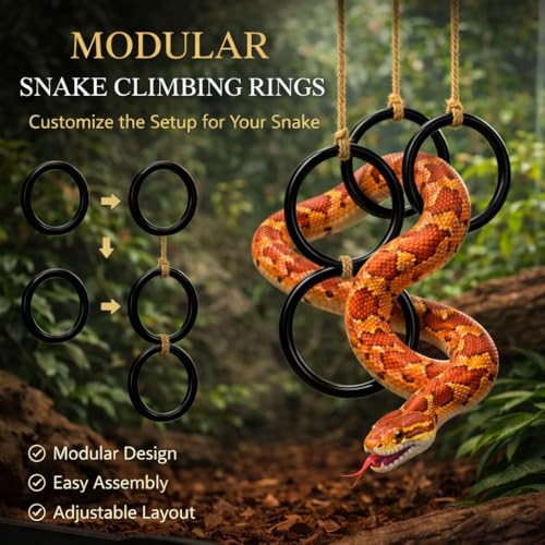 2PCS Snake Climbing Rings for Ball Python - Enrichment Toys for Corn Snake
