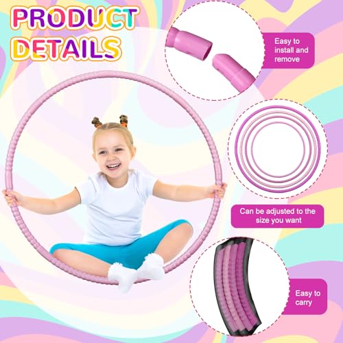 Sratte 8 Pcs Kids Hoop Detachable Plastic - color: Sweet Color, size: 28 Inch