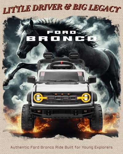 First Ride On Ford Bronco Raptor 12V Toddler Ride on Toys, Safe Kids Ride on Truck with Remote Control, Children Electric Cars with 4 Wheels Suspension, Radio, Music, Bluetooth (12V, White) - color: White, style: 12V