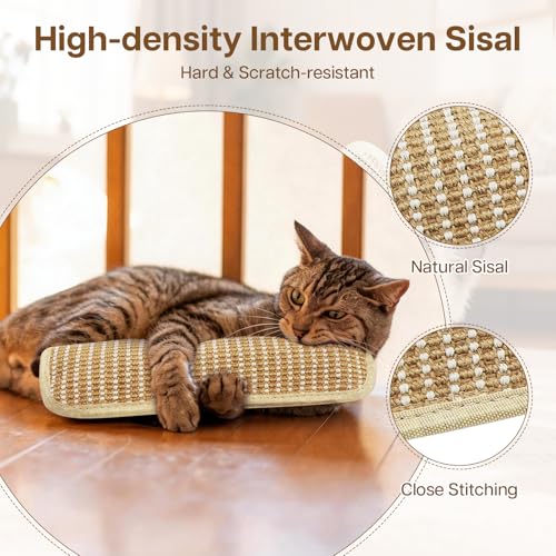 2 Pack 13.4 inch Sisal Pillow Catnip Toy for Cats with Silvervine Sticks, Cat Toys with A+ Organic Catnip Interactive Kicker Toy Scratch-Resistant Safe Chew Toy Teeth Cleaning for Indoor - size: 13.4 Inch x 3.7 Inch