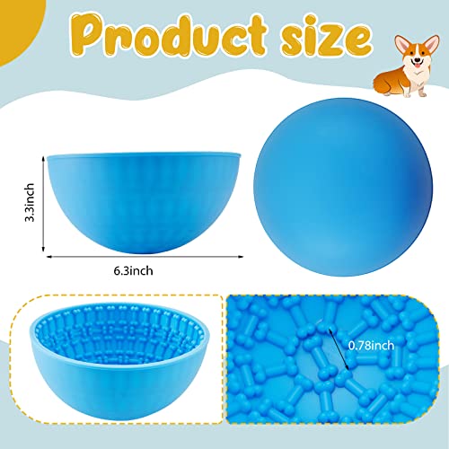 Patelai 2 Pcs Dog Lick Bowl, Slow Feeder Bowl for Dogs, Green, Blue, Bone - color: Green, Blue