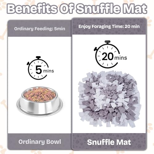 Snuffle Mat for Dogs, Square Grey - Travel Friendly Dog Sniff Mat
