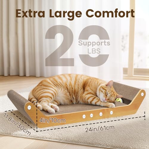 Cat Scratching Board Pad 24" Large Horizontal Bed with Ball Track