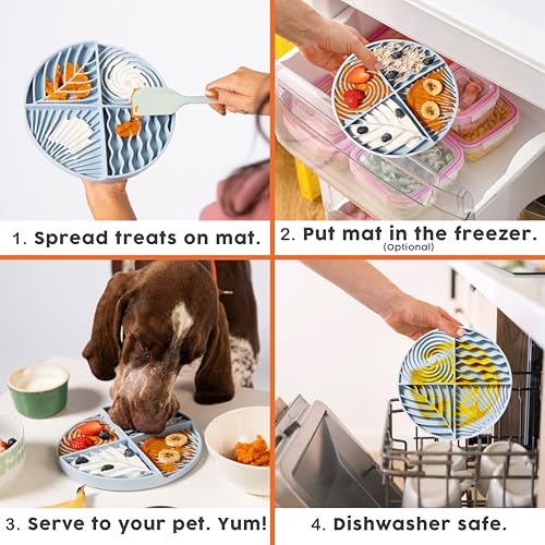 Paradise - Dog Lick Mat for Slow Feeding & Anxiety - Non Slip (Sky) - color: Sky