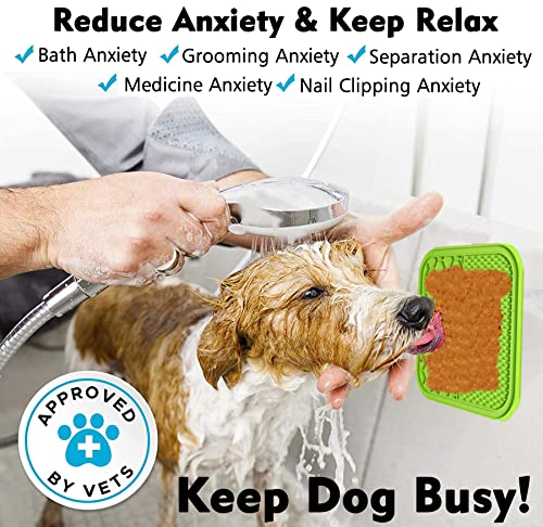 Lick Mat for Dogs, Dog Lick Mat with Suction Cups for Anxiety, Peanut Butter Dog Licking Mat Slow Feeder Dispensing Treater Lick Pad for Dogs Cats Grooming Bathing and Training (Small Blue) - color: Small Blue