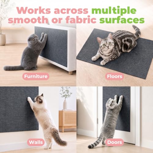 Catify Peel & Stick Cat Scratching Mat - Gray, L:78" - color: Gray Mat - L: 78"