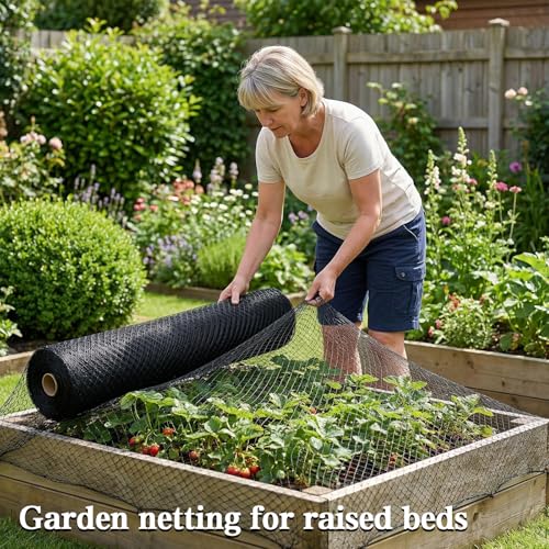 7.5 x 100 FT Bird Netting, 1/2" Mesh Garden Netting, 50PCS Zip Tie - size: 7.5 x 100 FT