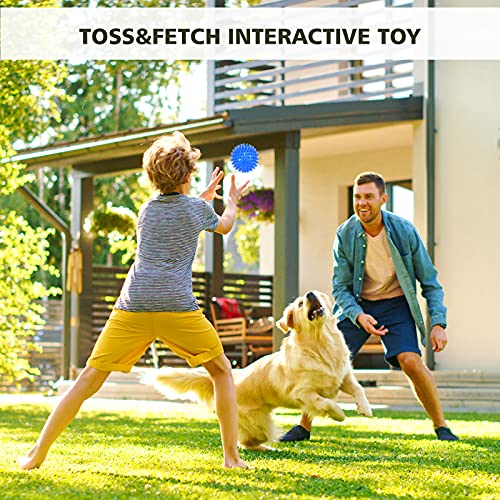 petizer Dog Toy Balls, 3-Pack Squeaky, Floating, Spiky, Interactive Fetch, Chew for Small Medium and Large Dogs, Waterproof, 2.5/3.5in - color: Pink+Red+Yellow, size: 2.5" (Small Dog)