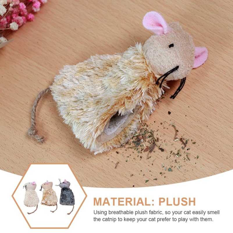 Homoyoyo 3Pcs Catnip Cat Toys Simulated Roo Toy Plush Cat Toy for Indoor Cats Interactive Kicker and Chew for Kittens Breathable Fabric 4.33 X 2.55 X 0.98 in