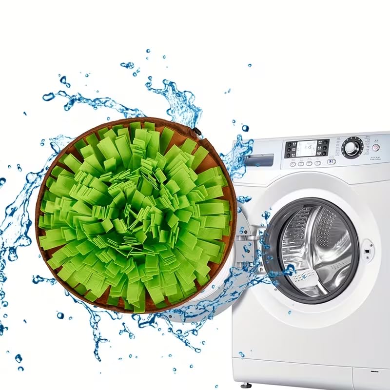 Pet Snuffle Mat for Dogs – Interactive Scent Training Pad, Round Slow Feeder for Boredom Relief, Encourages Natural Foraging Skills, No Batteries Needed, Indoor Outdoor Use, Green