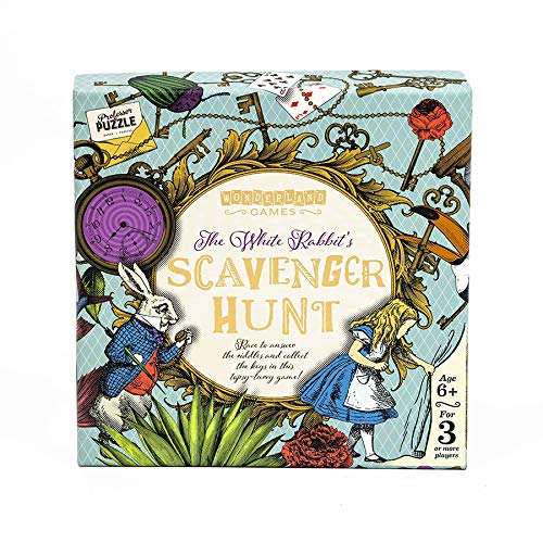 The White Rabbit's Scavenger Hunt by Professor Puzzle. - Alice in Wonderland Themed Treasure Hunt for The Whole Family. - style: White Rabbit