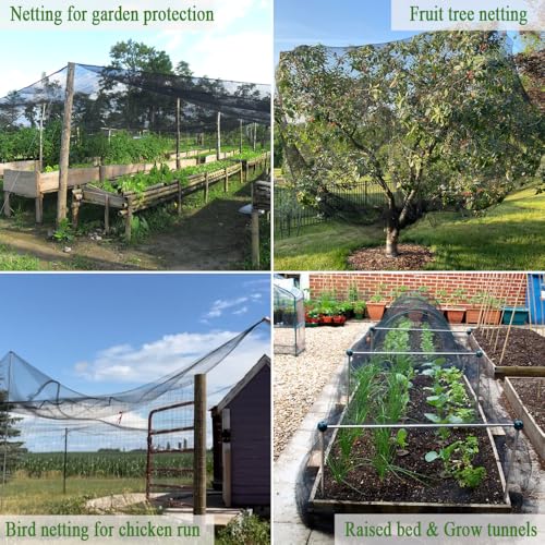 10x30 FT Bird Netting, 1/2" Mesh, Heavy Duty Garden Netting - size: 10X30FT-1/2inch