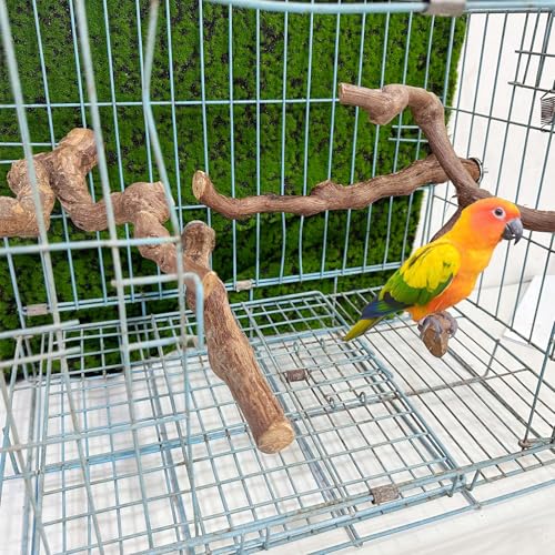4PCS Bird Perch Natural Grape Stick Bird Standing Stick Grapevine - color: 4PCS Natural Grape Stick