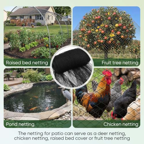 Bird Netting for Garden Protection, 7.5 X 65 FT, Woven Garden Netting Kit - size: 7.5X65 FT