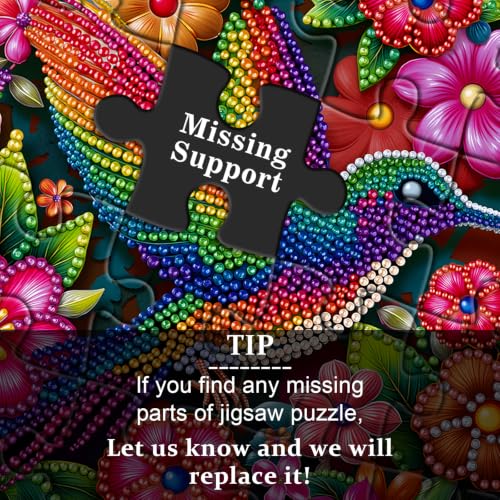 Colorful Hummingbird Puzzle for Adults, Round Beaded Art Bird Flower Puzzle - style: Colorful Hummingbird Puzzle