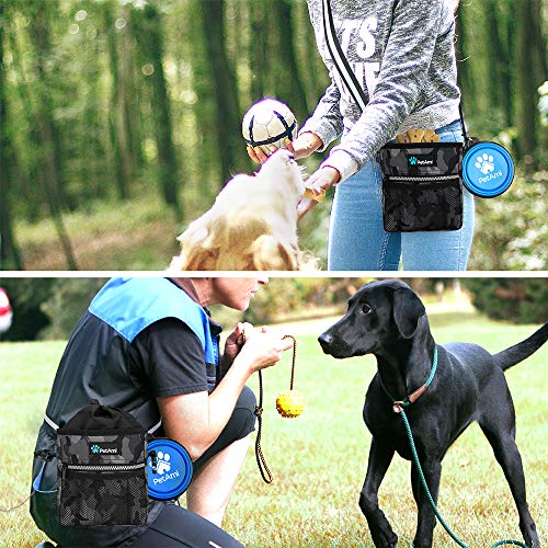 PetAmi Hands Free Dog Treat Pouch for Training and Walking, Camo Black - color: Camo Black