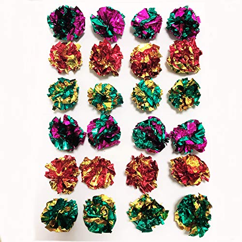Original Mylar Crinkle Balls Cat Toys - 24 Pack - size: 24 Pack
