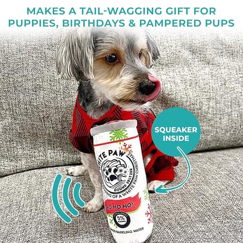 Haute Diggity Dog White Paw Can Plush Dog Toy, Drink Parody Chew Toys - color: WP - Howliday (White, Orange, Black), size: One Size