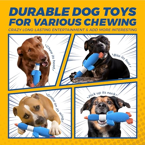 Vitscan Upgraded Nylon Goose Dog Toys for Aggressive Chewers Chewproof Duck - color: BLUE