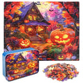 LELEMON Halloween Puzzles for Kids Ages 4-8,100 Piece Funny Pumpkin Castle Bat Jigsaw Puzzle for Children,Learning Educational Toys for Boys and Girls - color: Halloween