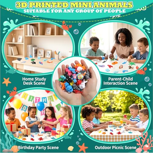 36 Pcs 3D Printed Sea Animals, Desk Pets Decor for Kids Classroom Prizes - style: 36 Pcs Sea Animals