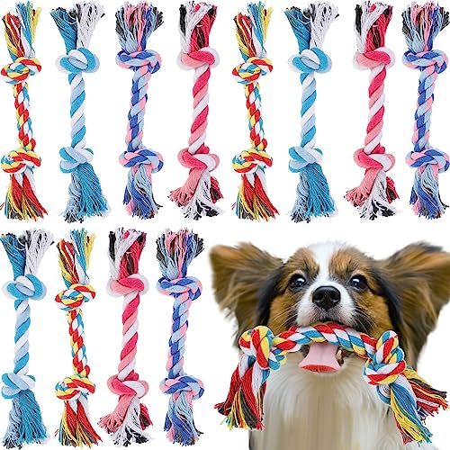 Paterr 12 Pcs Cotton Rope Toys for Small Dogs Puppy Teething