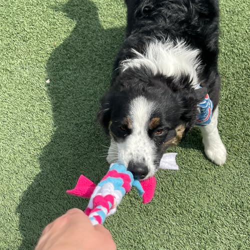 Patented Fleece Tug Toy for Dogs (Blue) - color: BLUE