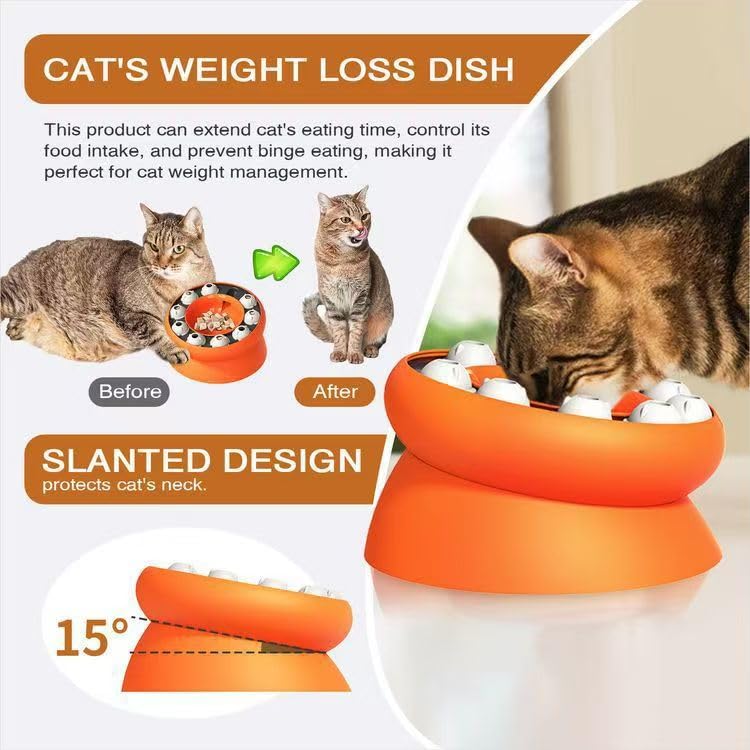 Cat Puzzle Toy, Puzzles Cats Slow Feeder Treat Dispenser for Indoor Cats, Mental Stimulation Slow Feeder Cat Bowl, Reduce Boredom and Anxiety