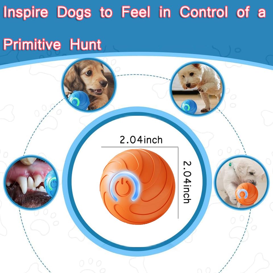 Smart Jumping Ball for Dogs,Duraspin Dog Bouncing Ball,Automatic Rolling,Interactive Bouncing Toys for Small Dogs,Dog, Blue - color: A-Blue
