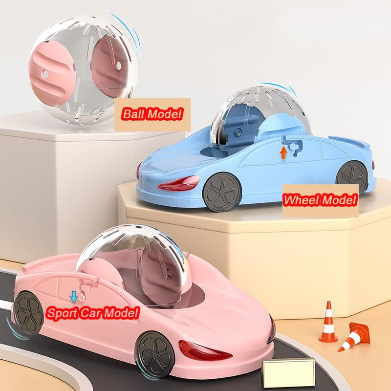 4.8 Inch Hamster Ball | 3-in-1 Hamster Car Toy (Pink)