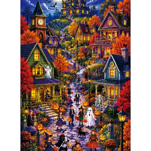 500 Piece Puzzles for Adults,Halloween Town Jigsaw Puzzles 500 Pieces - color: Halloween Town