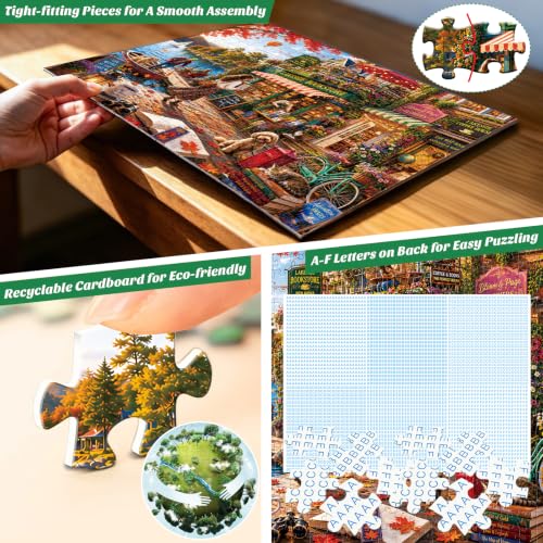 500 Piece Puzzles for Adults,Autumn Lakeside Bookstore Jigsaw Puzzles - color: Lakeside Bookstore