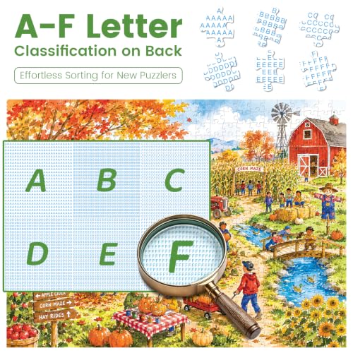 500 Piece Puzzles for Adults, Autumn Pumpkin Patch Jigsaw Puzzle 500 Pieces - color: Pumpkin Patch