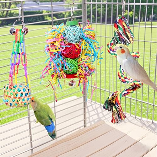 Parrot Parakeet Bird Toys, Cockatiel Budgies Cage Toys