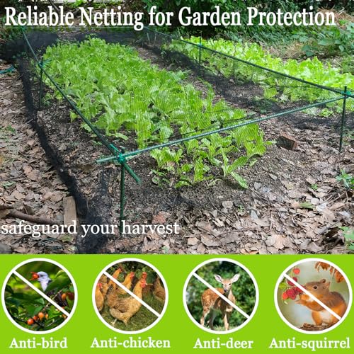 Bird Netting 14x14 Ft, 1/2In Mesh Garden Bird Netting, Fruit Tree Netting - size: 14x14ft-1/2in mesh