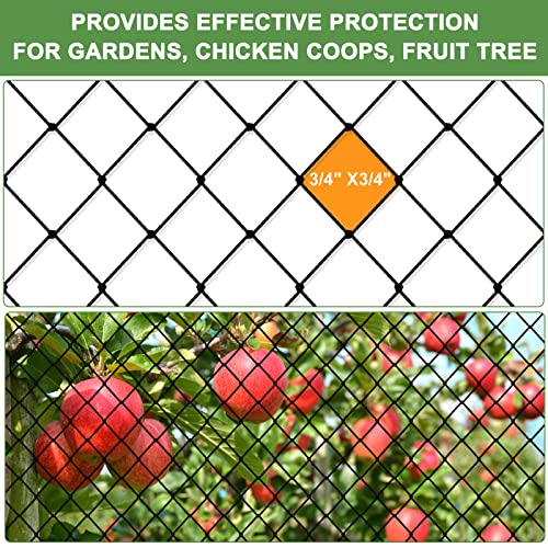 Heavy Duty Bird Netting 3/4" Mesh, 25x100ft Poultry Net for Chicken Coop - size: 3/4", 25' x 100'