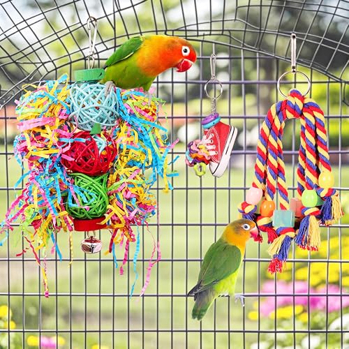 Parrot Parakeet Bird Toys, Cockatiel Budgies Cage Toys