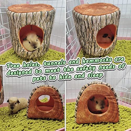 EAEDMY Guinea Pig Rat Ferret Tree Hole Bed and Hammock Tunnel, Hanging Bunk, Parrot Bird Hideout, Small Animals Soft Bed (5.Tunnel Bed) - color: 5.Tunnel bed