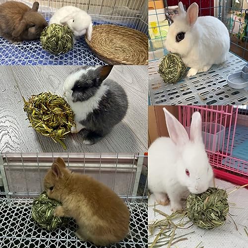 Hamiledyi Rabbit Chew Ball Timothy Grass Grinding Bunny Chew Toys 6PCS - size: 6 PCS grass ball