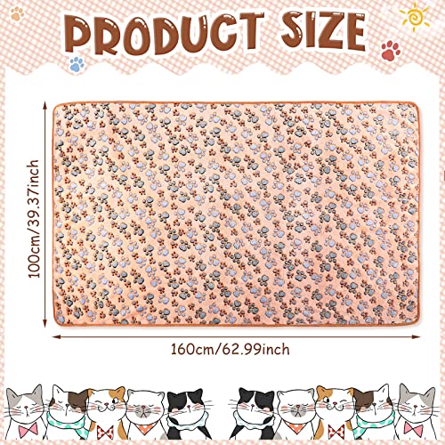 Tatuo 4 Pcs Fleece Dog Blankets for Puppy Cat, Mixed, 40 x 63 in, Paw - color: Mixed, size: 40 x 63 in